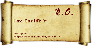 Max Oszlár névjegykártya